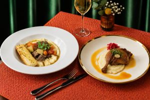 French Beef Navarin (Left) Madurese Duck Confit (Right)